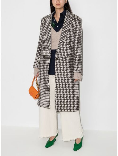 Stella McCartney houndstooth-pattern double-breasted coat