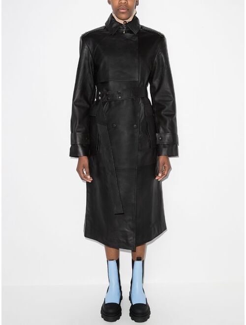REMAIN belted leather trench coat