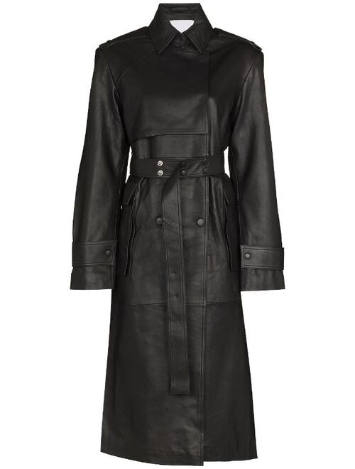 REMAIN belted leather trench coat