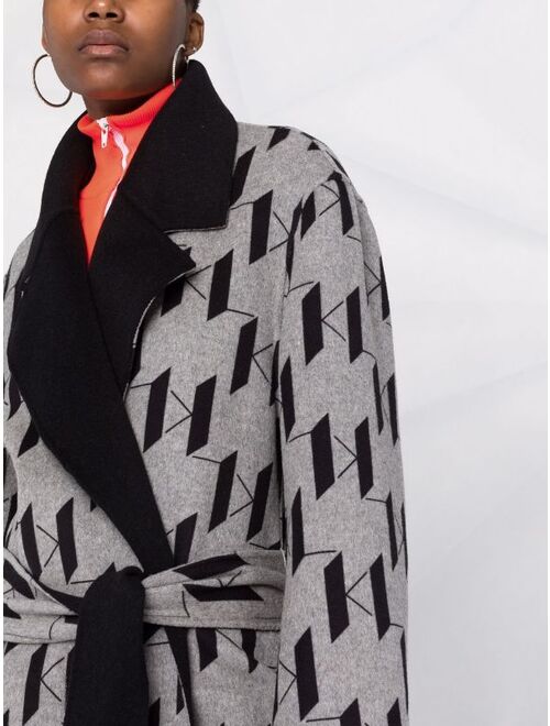 Karl Lagerfeld Kl monogram double-face coat