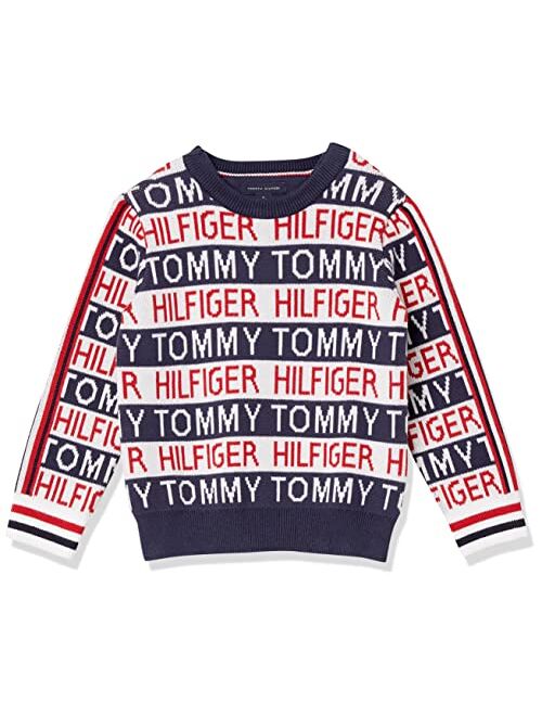 Tommy Hilfiger Boys' Adaptive Crewneck Sweater with Velcro Brand Closure at Shoulders