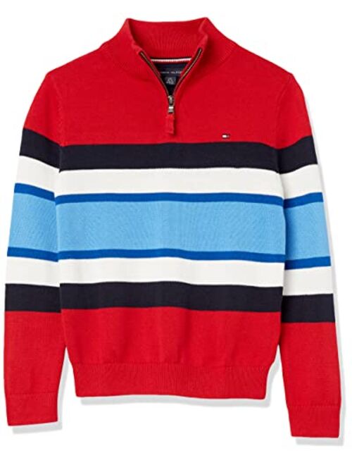 Tommy Hilfiger Boys' Adaptive Mockneck Sweater with Zipper Closure