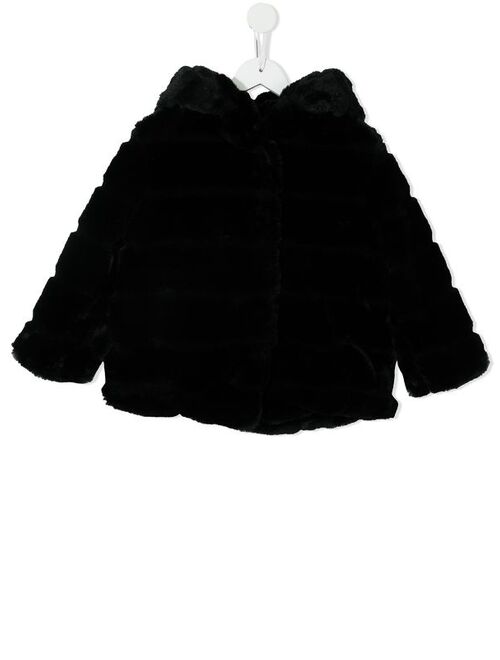 Apparis hooded faux-fur coat