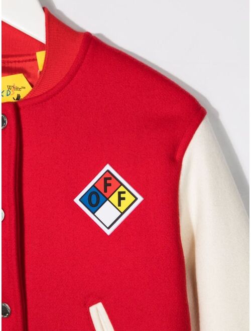 Off-White Kids logo varsity jacket