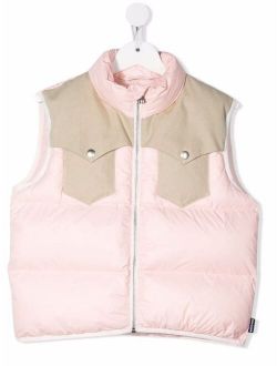 Palm Angels Kids contrast panel padded gilet