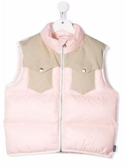 Kids contrast panel padded gilet