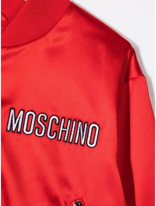 Moschino Kids embroidered-logo bomber jacket
