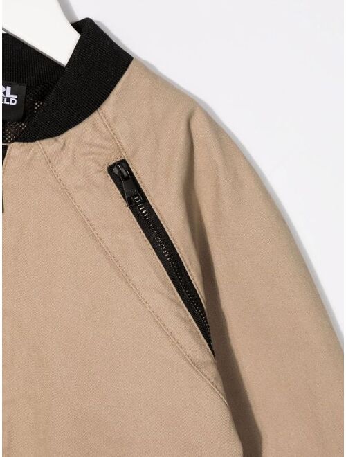 Karl Lagerfeld contrast-trimmed bomber jacket