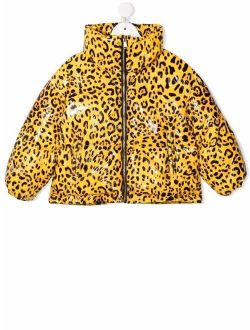 leopard-print down jacket