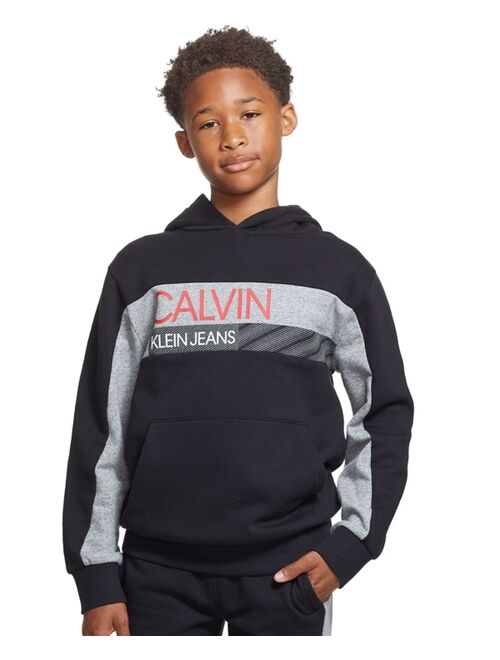 Calvin Klein Big Boys Color Blocked Logo Pullover Hoodie