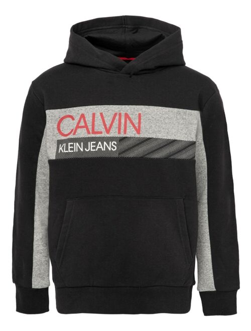 Calvin Klein Big Boys Color Blocked Logo Pullover Hoodie