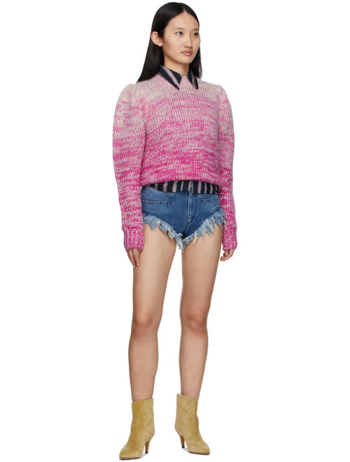 Isabel Marant Etoile Pink & Grey Pleany Mouline Sweater