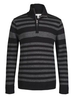 Big Boys Tonal Stripe 1/4 Zip Sweater
