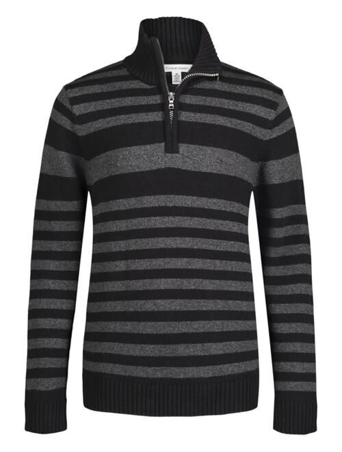 Calvin Klein Big Boys Tonal Stripe 1/4 Zip Sweater