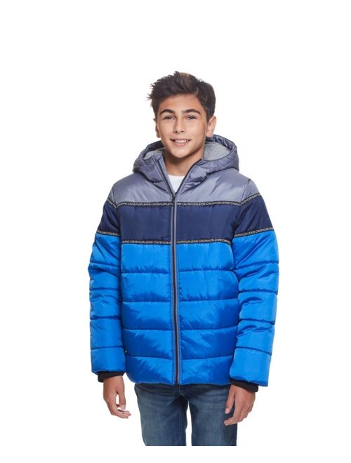 Calvin Klein Big Boys Colorblocked Tapped Bubble Jacket