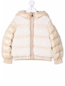 contrasting-panel puffer jacket