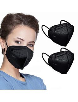 Lement 100pcs KN95 Face Mask Black Filter Breathable Masks 5 Layer Design Cup Dust Safety Masks