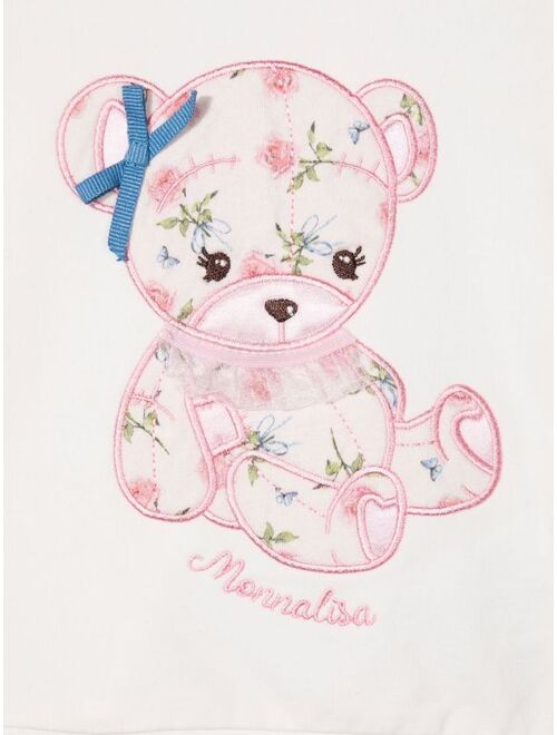 Monnalisa teddy bear-detail jumper