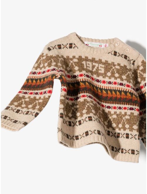 Bonpoint cherry-patterned knit jumper