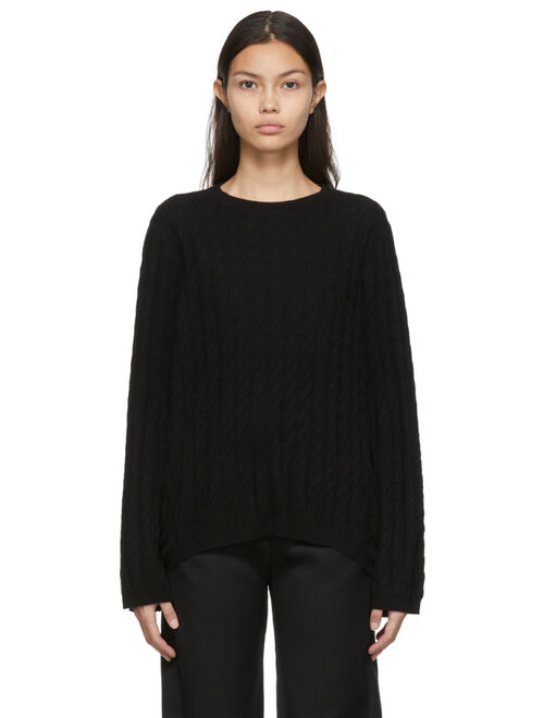 Buy TOTEME Totême Black Cashmere Cable Knit Sweater online | Topofstyle