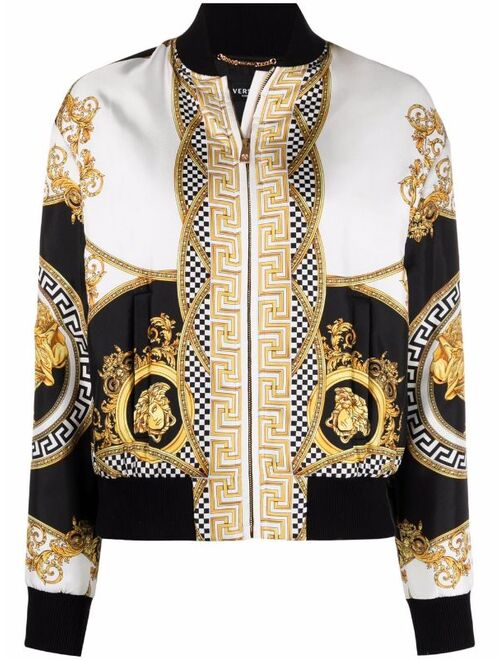 Versace baroque-print bomber jacket