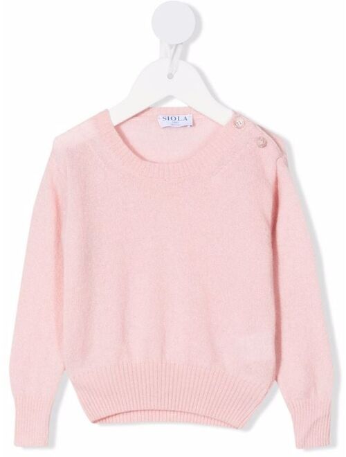 Siola buttoned-shoulder knitted jumper