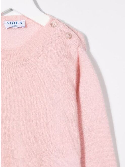 Siola buttoned-shoulder knitted jumper
