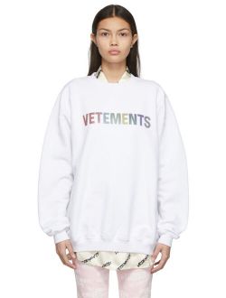 VETEMENTS White & Multicolor Crystal Logo Sweatshirt
