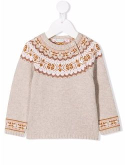 intarsia-knit wool jumper