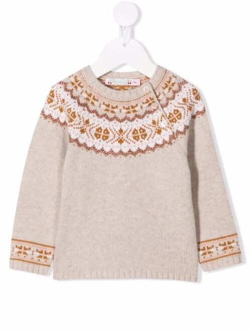 Bonpoint intarsia-knit wool jumper
