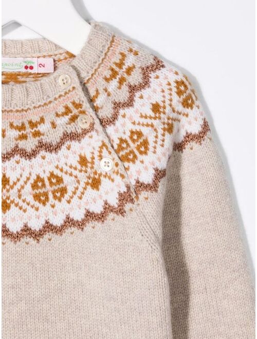 Bonpoint intarsia-knit wool jumper