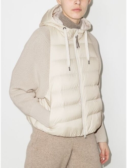 Brunello Cucinelli knitted-sleeves puffer jacket