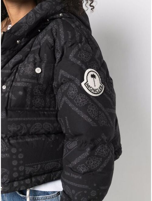 Palm Angels x Moncler bandana-print cropped puffer jacket