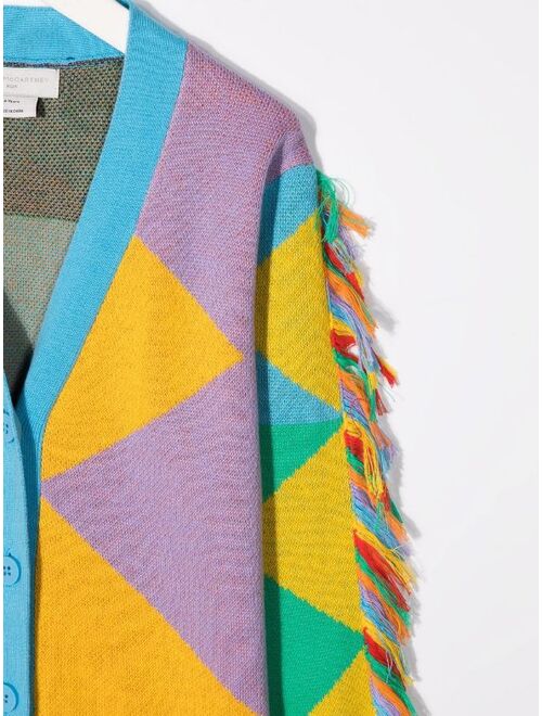 Stella McCartney fringed color-block cardigan