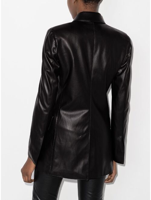 STAND STUDIO Jodie double-breasted faux-leather blazer