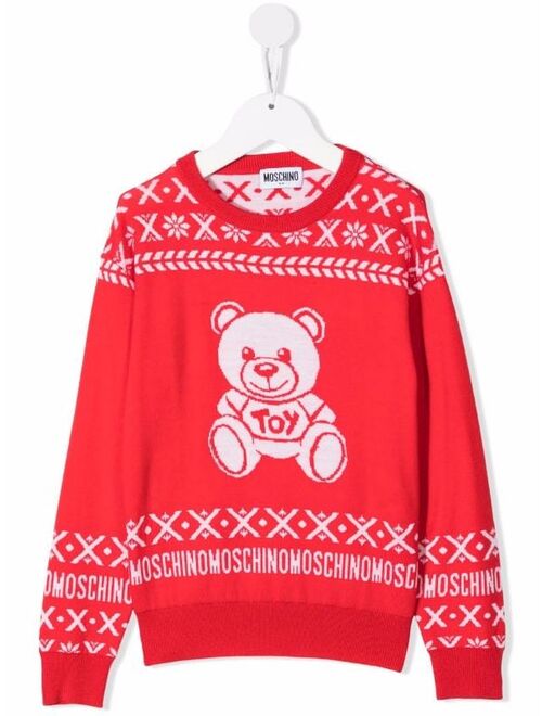 Moschino Kids Teddy Bear-motif wool jumper