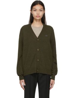 Acne Studios Khaki Logo Patch Cardigan