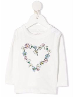 floral heart cotton sweatshirt