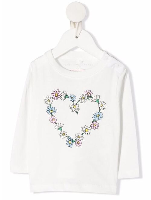 Stella McCartney floral heart cotton sweatshirt