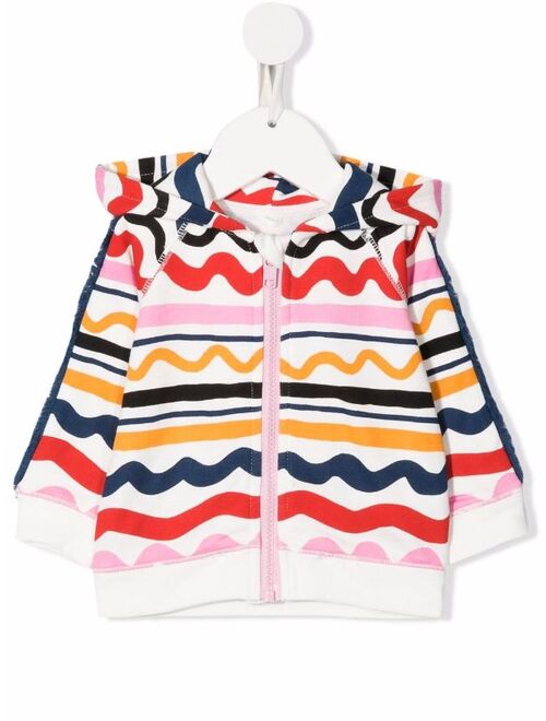 Stella McCartney wave stripe-print sustainable cotton hoodie