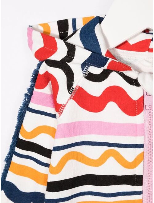 Stella McCartney wave stripe-print sustainable cotton hoodie