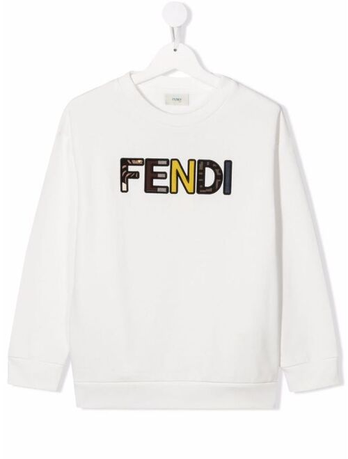 Fendi logo-embroidered cotton sweatshirt