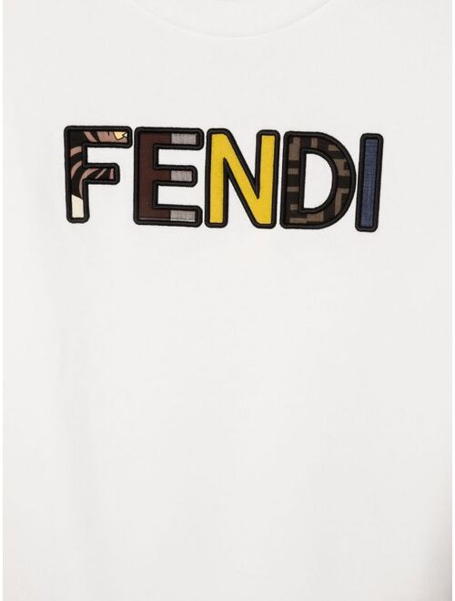 Fendi logo-embroidered cotton sweatshirt