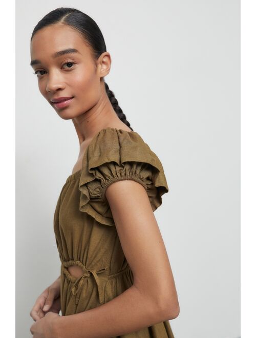 Urban outfitters UO Peekaboo Linen Frock Dress