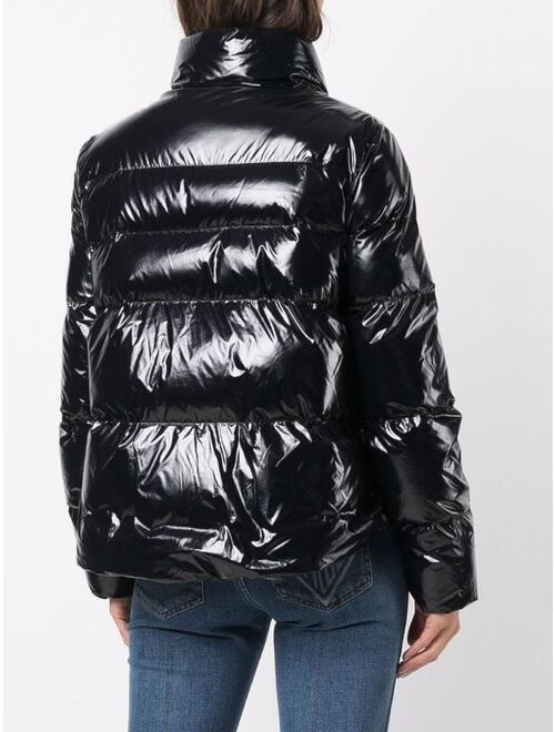 Buy Pinko high-shine finish puffer jacket online | Topofstyle