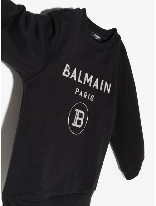 Balmain logo-print cotton sweatshirt