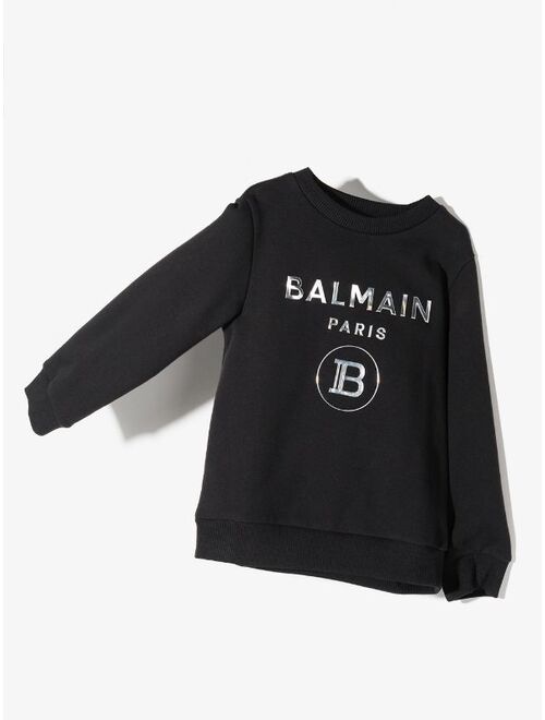 Balmain logo-print cotton sweatshirt