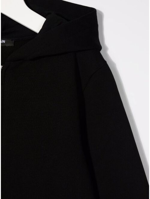 Balmain Kids logo-print zip-up hoodie