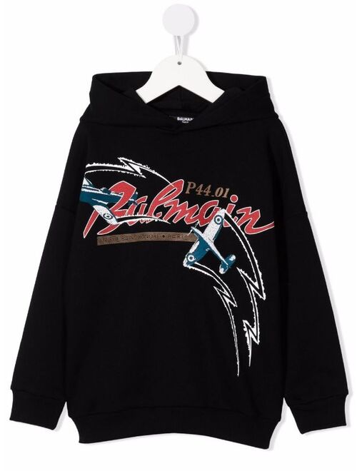 Balmain Kids logo print hoodie