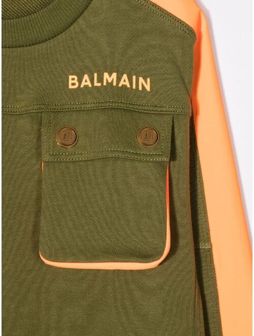 Balmain Kids stripe detail sweatshirt